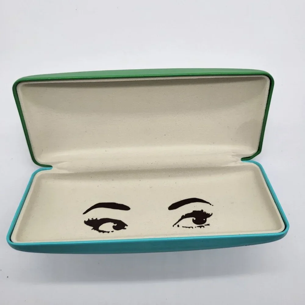 Kate Spade New York Eye Glass Case Sunglasses Turquoise and Green Hard Shell - Picture 1 of 9